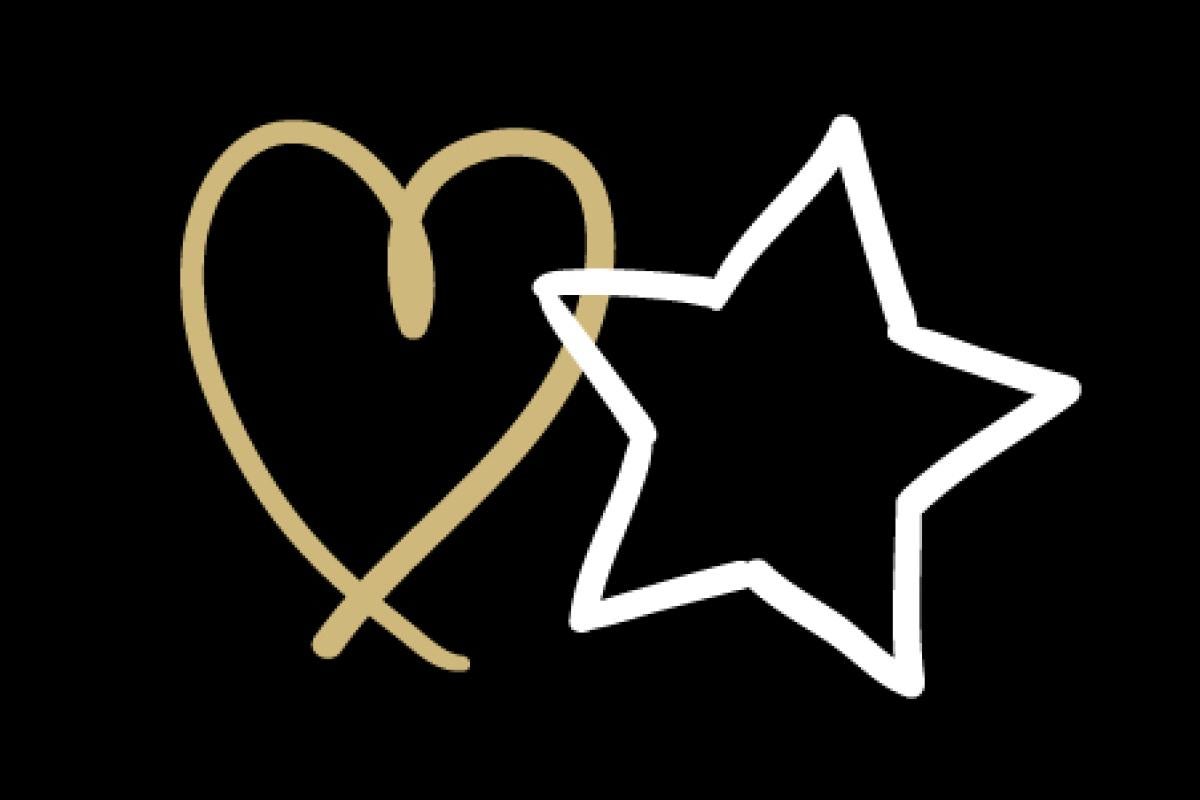doodle of heart and star